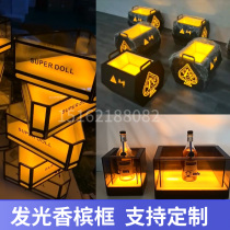 Bar Black Peach A Wine Seat LED Ice Frame Champagne Ice Bucket Champagne Cabinet KTV Iron Art Baking Varnish Glacier Glowing Beer Frame