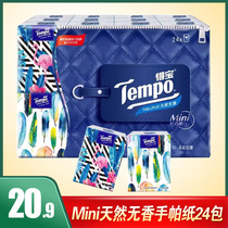 Tempo Depot mini handkerchief Paper 4 layers thick mini napkin Net Red Flamingo paper towel 24 packs