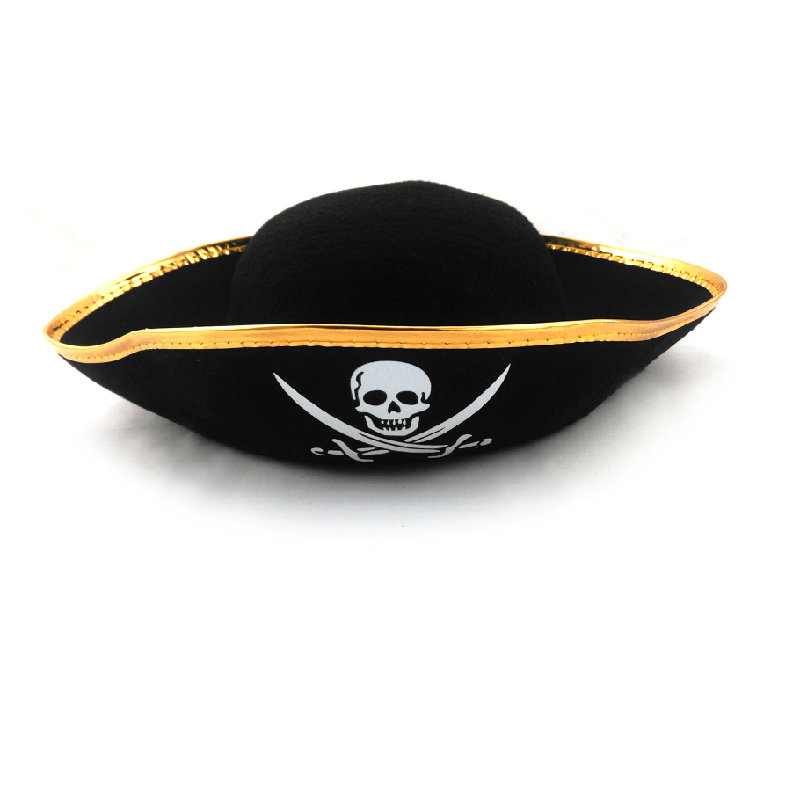 元旦海盗帽杰克船长海盗帽子三角蕾丝边海盗帽子三角海盗帽