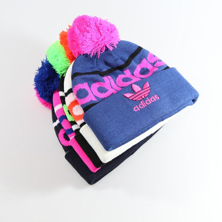 15年冬季新款儿童加厚毛线球滑雪帽Зимняяшапка