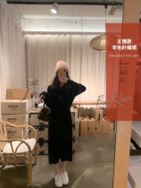 Mrs Qian wool knitted dress womens autumn and winter 2019 new over-the-knee mid-length thin temperament sweater skirt
