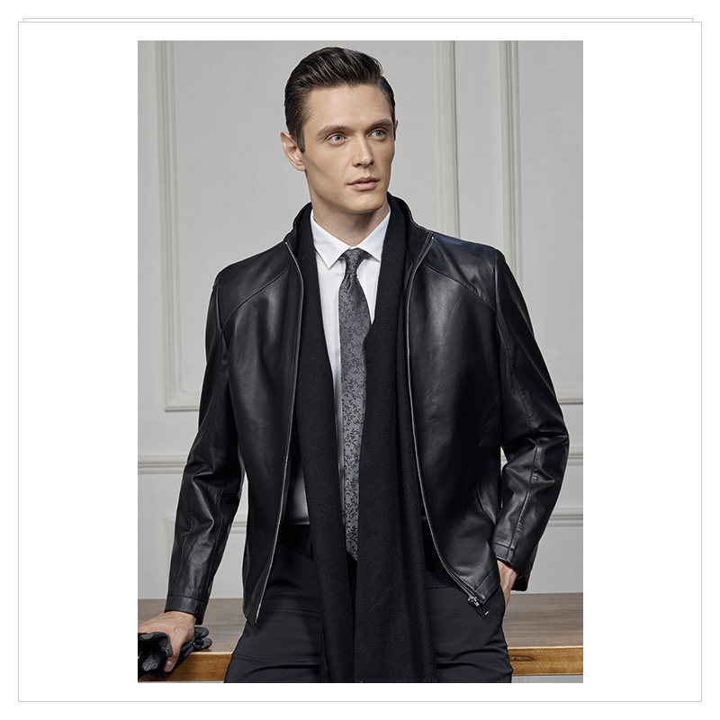 报喜鸟男士真皮皮衣