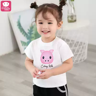 Cath baby T-shirt short sleeve summer cotton thin round neck 1 boys and girls 3 casual breathable 5 year old children's top