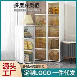 Household simple wardrobe clamshell storage cabinet drawer-type multi-layer storage cabinet sandwich narrow cabinet plastic wardrobe