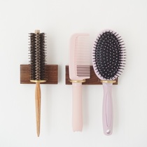 Comb storage rack storage tube toilet non-perforated wall Wall wooden comb storage bracket bathroom put comb shelf