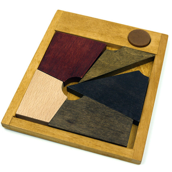 木制拼版益智玩具神奇六巧板 挑战iq巧放方形 圆形 三角形