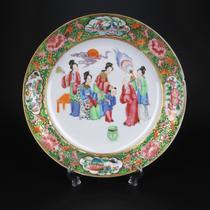 Qing Dynasty Daoguang Xianfeng Guangcai woven gold plate American style fidelity antique porcelain decoration hanging plate high rise map