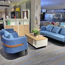 Brief Business Office Sofa Tea Table Combination Suit Talks Reception Room Lounge Area Guest Office Leather Sofas