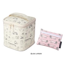 Japanese magazine appendix Nordic style cartoon hand-carried box cosmetic bag Paper towel bag storage bag two-piece set