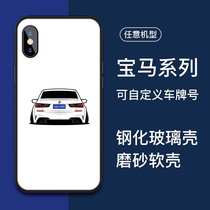 Suitable for Apple 8xs11pro12 BMW 3 Series 5 Series 13promax m4 rear low lying phone case