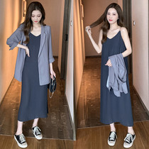 Pregnant Woman Suit Summer Fashion style Temperamental Spring Autumn Sunscreen Harnesses with clothing Dress Thin and dress Two sets