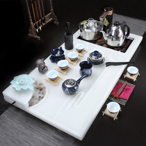 Flow landscape Jade tea tray set automatic tea set set home simple modern European creative tea table