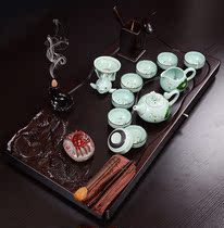 Tea set set household solid wood tea tray Ebony light luxury modern simple high-end automatic one Chinese tea table