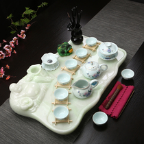 Tea tray European Jade Tea Table home simple modern creative kung fu tea set tea tray set drainage Stone tea