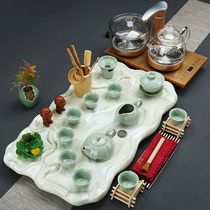 Marble tea tray European anti-stone tea set home simple modern kung fu tea set automatic tea tray set