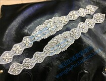 Ultra-long pearl glass drilling water drilling nail beads drilling trim strips DIY wedding dresses waist bridal belt decorative material