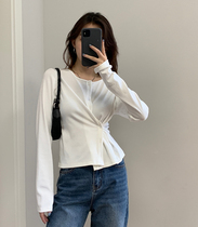 Korean knit cardigan woman long sleeve spring autumn 2021 new design sensation little crowdsourced 100 hitch slim round collar blouse