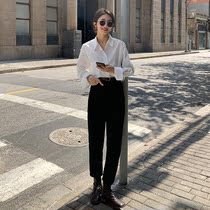 Korean Shirt Woman Long Sleeve Spring Autumn 2021 New Foreign Air Fashion Loose Retro Casual 100 Hitch Blouse Pure Cotton