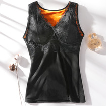 Winter breastfeeding warm vest female plus velvet thickening plus fertilizer plus size with chest pad breastfeeding underwear fat mm200 catties