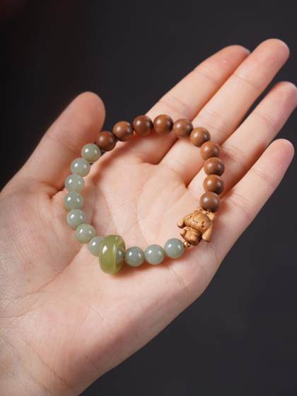 Hotan Jasper Running Ring Bracelet Buddhist Beads Rosary Beads Original Gift Hotan Jasper Running Ring Bracelet Buddhist Beads Rosary Beads Original Gift