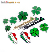 Romeo Alpha Modified Hemp Leaf Clover Four Leaf Grass Car Label Side Label Car 3d Metal Body Sticker