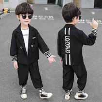 Boys spring suit 2021 new foreign style fashionable childrens Korean version of the suit spring and autumn handsome baby three-piece set tide