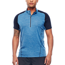 New Zealand icebreaker Mens Short Sleeve Merino Wool Outdoor Half Zipper ZIP Sport T-shirt Quick Dry Sweat Sucking