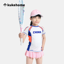 kuke2022 summer new childrens stitching short-sleeved cycling clothing sports and leisure perspiration breathable comfortable and quick-drying
