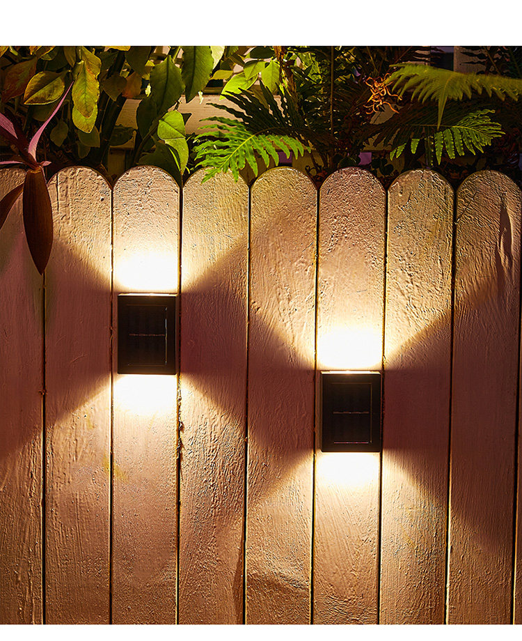 太阳能壁灯家用户外防水院子景观装饰庭院花园布置上下发光洗墙灯