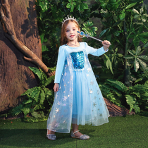 Frozen Girls Long Sleeve Ice Queen Dress Birthday Dress Children Princess Elsa Dress