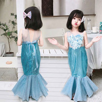 Children Mermaid Princess Dress Girls Dress Birthday Cosplay suit Model Catwalk show costume Halloween