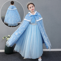 Childrens ice and snow chic cloak girl gush with love Shara shoulder little girl thickened The Beatles Esa Beatles Christmas