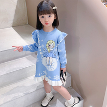 Ice Chic Edge Love Tha Princess Dresses Dress Sweaters Dress Children Aisha Knit Skirt Girl Autumn Winter Long Sleeve Birthday Gown Dress