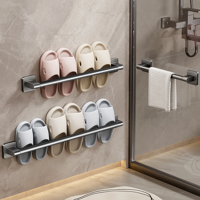 Bathroom slippers rack toilet toilet door rear free to punch wall-mounted shoes Leachate Shoes Rack containing Divine Instrumental-Taobao