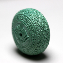 Hubei natural ore high porcelain turquoise backgrain beads moire beads carving round beads loose beads drum beads hand string accessories