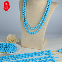 Qin Chu original mine turquoise hand string high porcelain blue no optimization 108 beads holding Buddha string bracelet