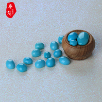 Qin Chu original mine turquoise ring ring ring egg noodle pendant high porcelain blue mens and womens round bead ring DIY accessories
