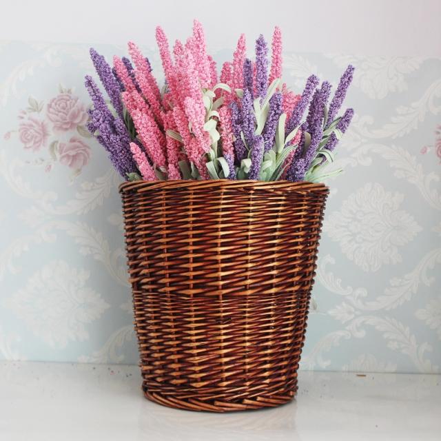 柳编藤编大号落地花篮花桶客厅插花花器花筐花篓收纳筐 摄影道具_9折