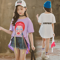 Girls summer clothes 5 little girls wear 6 sleeveless swallowtail vest 7 personality clothes 8 front short 9T shirt 10 years old 12