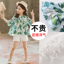 Summer girls short-sleeved set 5 fat girls 6 summer clothes 7 Zhongtong 8 shorts two-piece 12-year-old baby