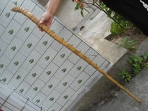 With root cane for the elderly Cane crutches crutches Human face Bamboo Arhat Buddha belly Bamboo cane Crutches column for the elderly walking tools
