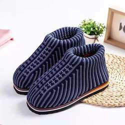 Special price pure handmade wool knitted cotton shoes for men and women, finished autumn and winter cotton boots, thickened non-slip warm home shoes for the elderly