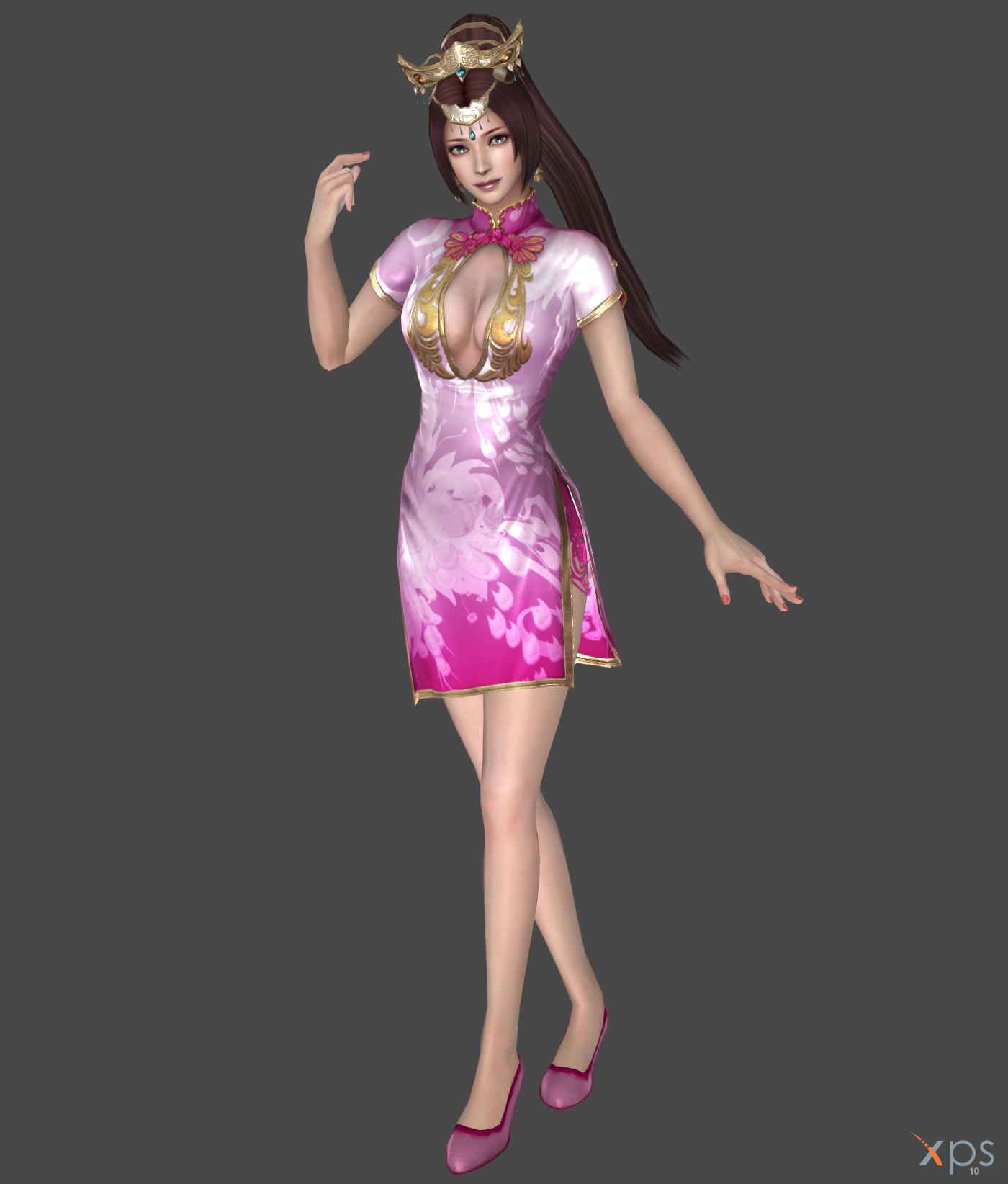 次时代法线3d源文件素材精美旗袍貂蝉文件max