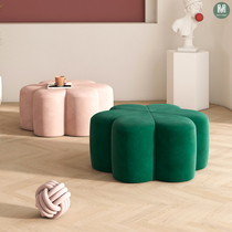 ins shoes stool designer petal sitting stool Nordic foot pedal sofa stool net red fitting room stool round stool soft sitting