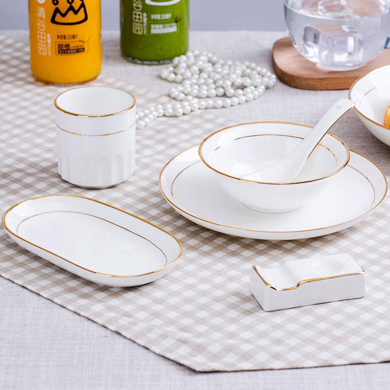 Jingdezhen porcelain hotel desk tray is placed ipads to use spoon set a full range of the available fuels the tableware of western - style restaurant LOGO