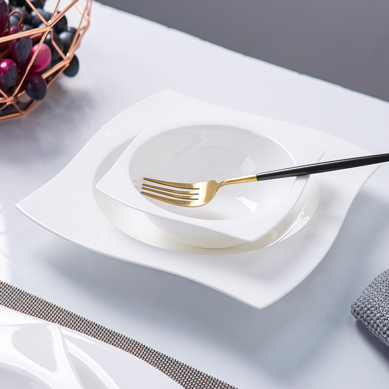 Pure white ipads porcelain jingdezhen special dinner plate ceramic plate cake plate cold dish plate hot plate steak plate