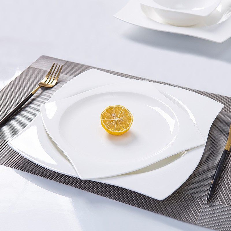 Pure white ipads porcelain jingdezhen special dinner plate ceramic plate cake plate cold dish plate hot plate steak plate