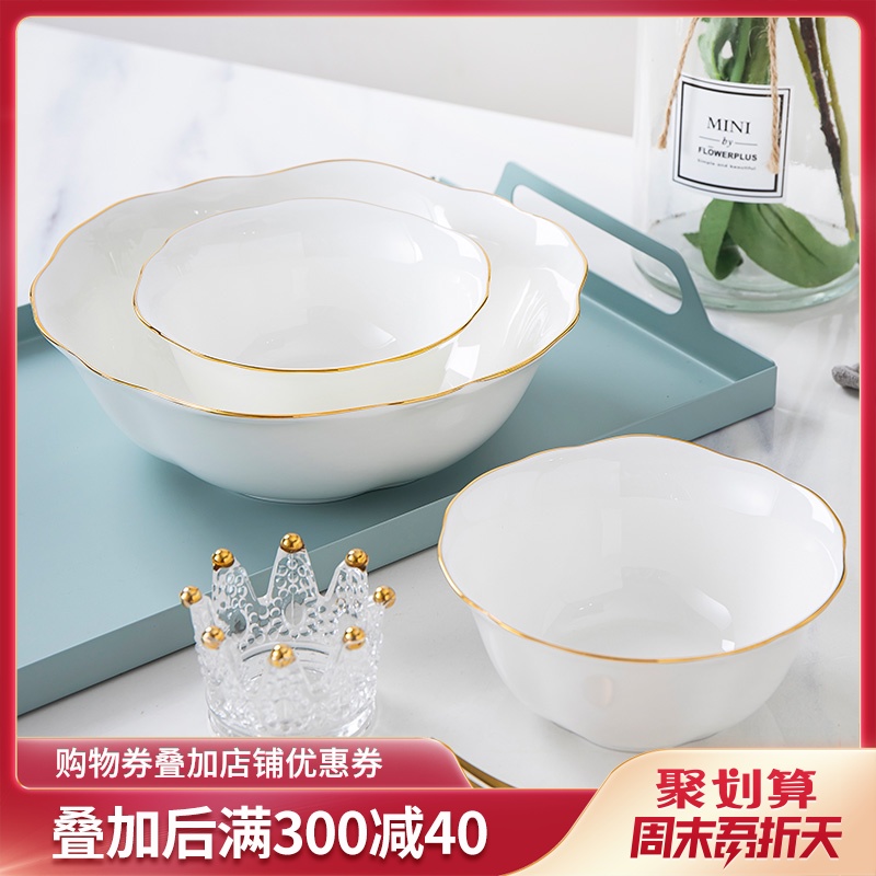 Light excessive ipads China up phnom penh dish with I and contracted creative lace bowl of soup bowl of jingdezhen ceramic tableware