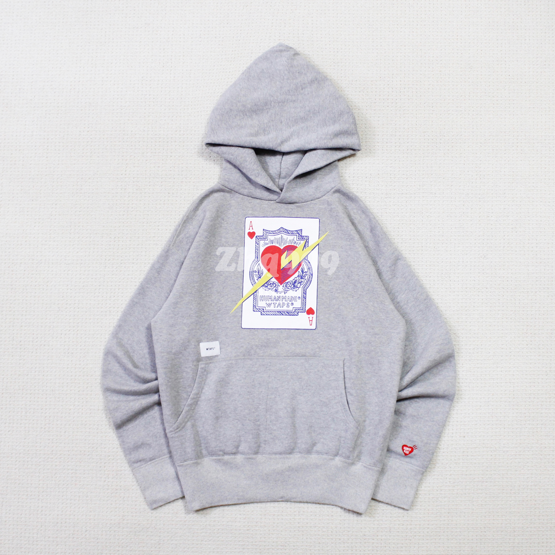 希少　humanmade コラボ　wtaps hoodie グレー　パーカー　M 希少humanmade コラボwtaps hoodie グレーパーカーM