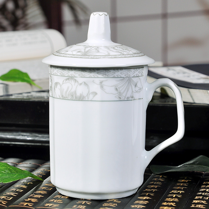 Of jingdezhen ceramic cups porcelain cup with a cover glass office cup and cup ultimately responds cup